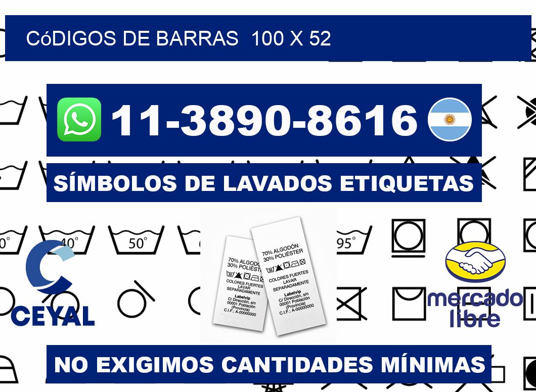 códigos de barras  100 x 52