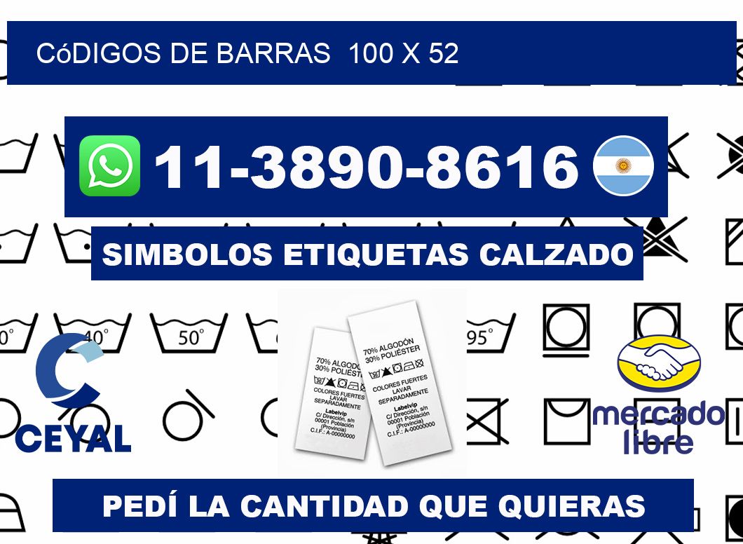 códigos de barras  100 x 52