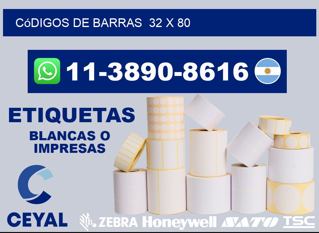 códigos de barras  32 x 80