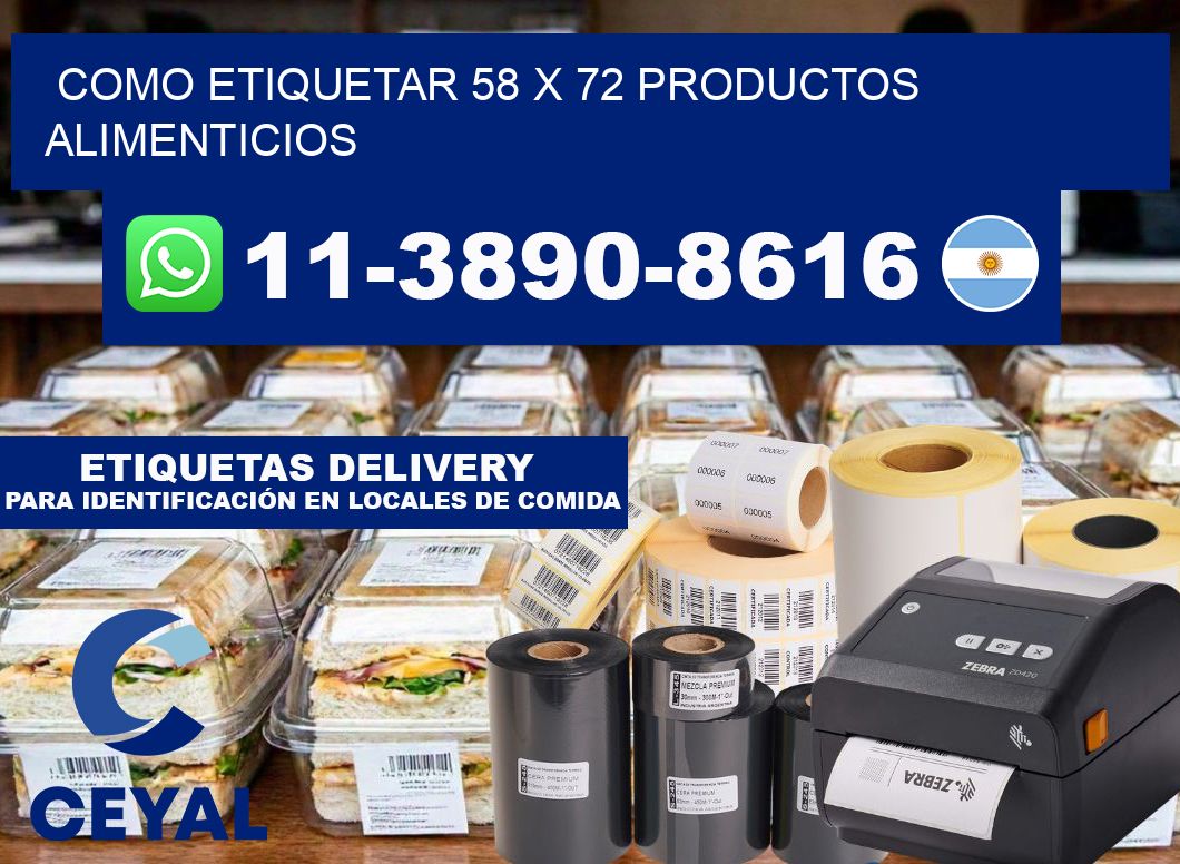 como etiquetar 58 x 72 productos alimenticios