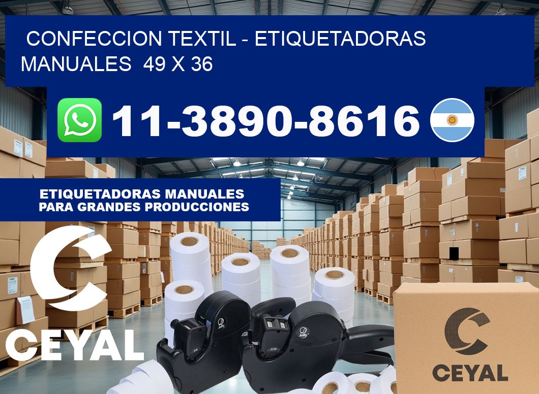 confeccion textil – Etiquetadoras Manuales  49 x 36