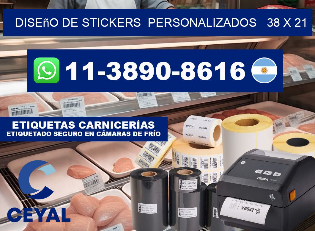 diseño de stickers  personalizados   38 x 21