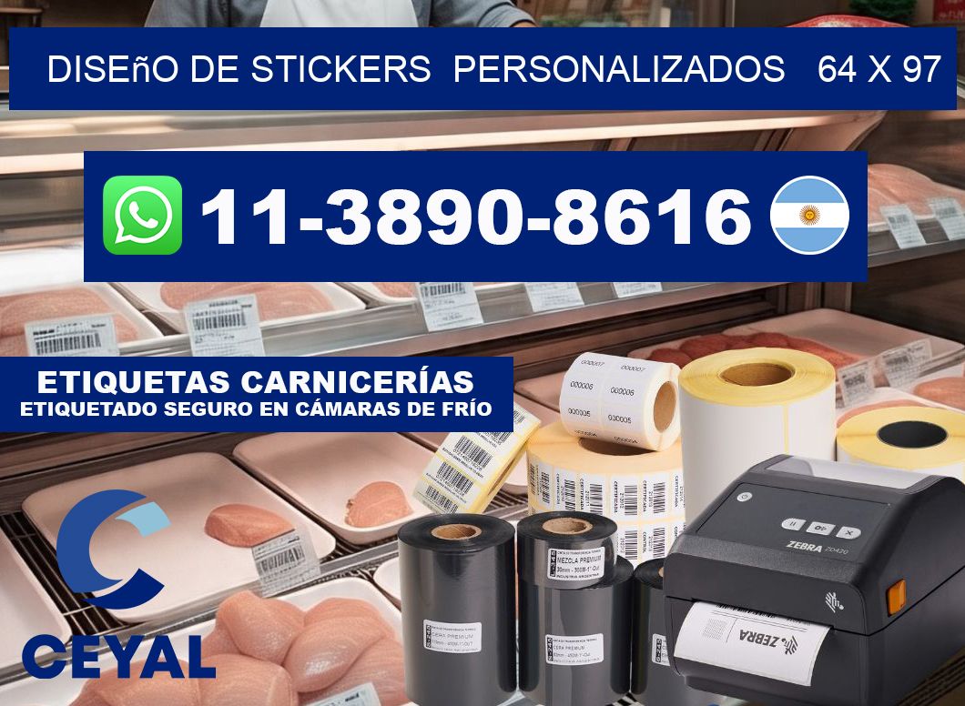 diseño de stickers  personalizados   64 x 97
