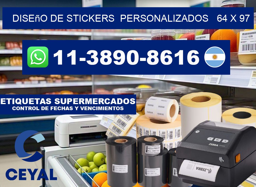 diseño de stickers  personalizados   64 x 97