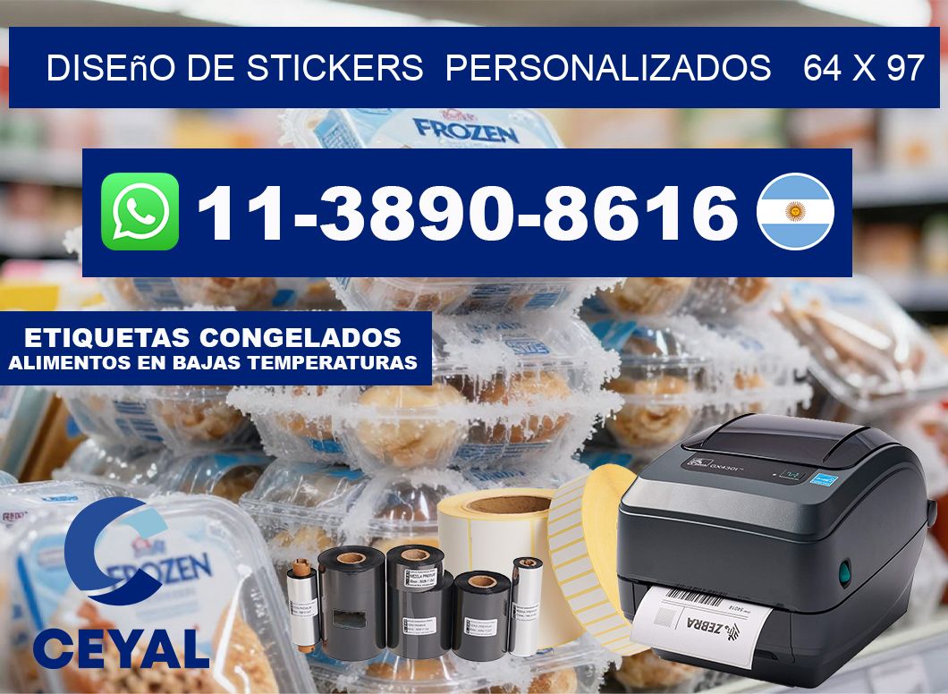 diseño de stickers  personalizados   64 x 97