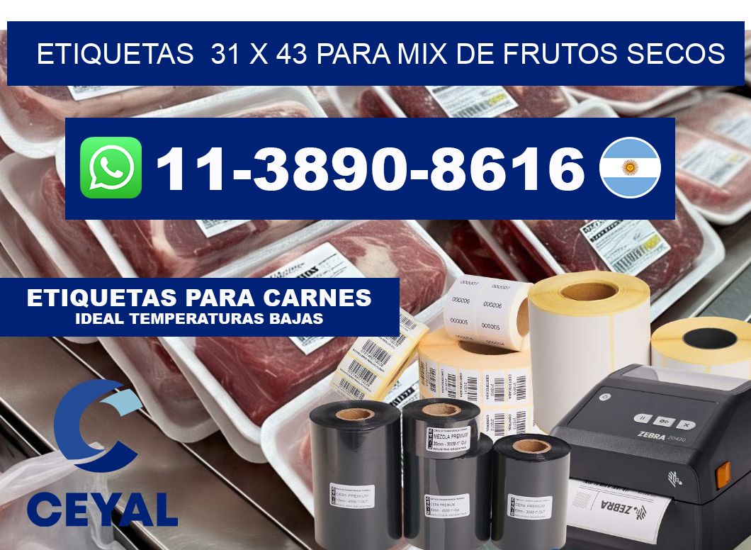 etiquetas 31 x 43 para Mix de frutos secos