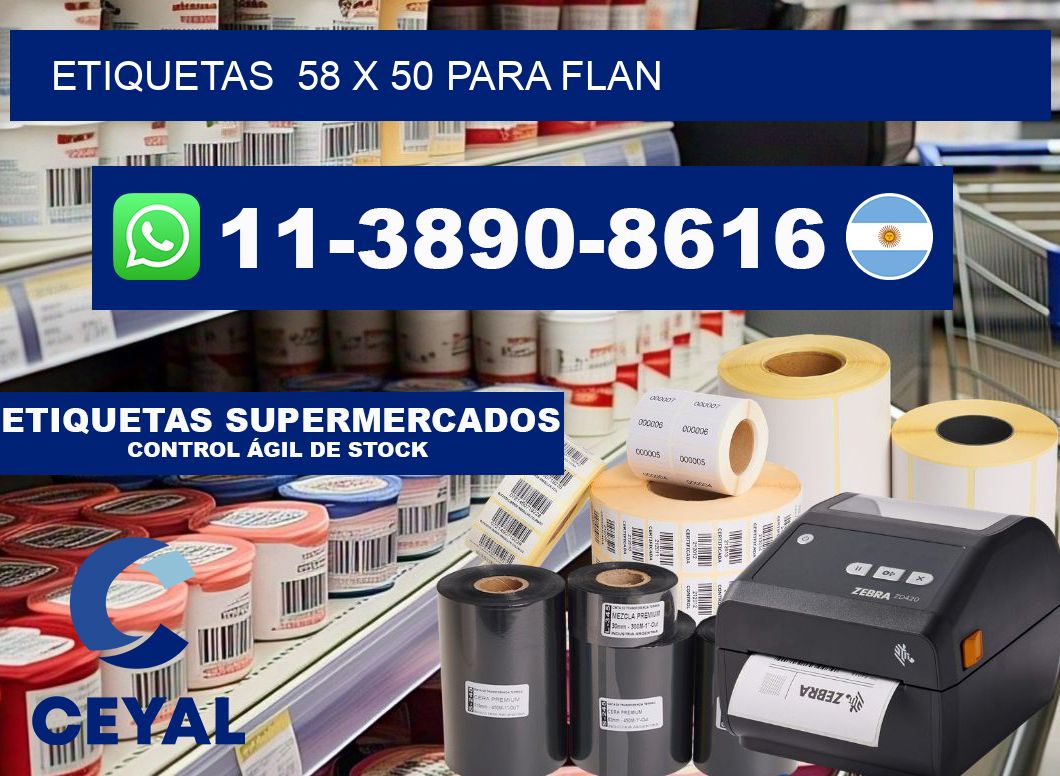 etiquetas 58 x 50 para Flan