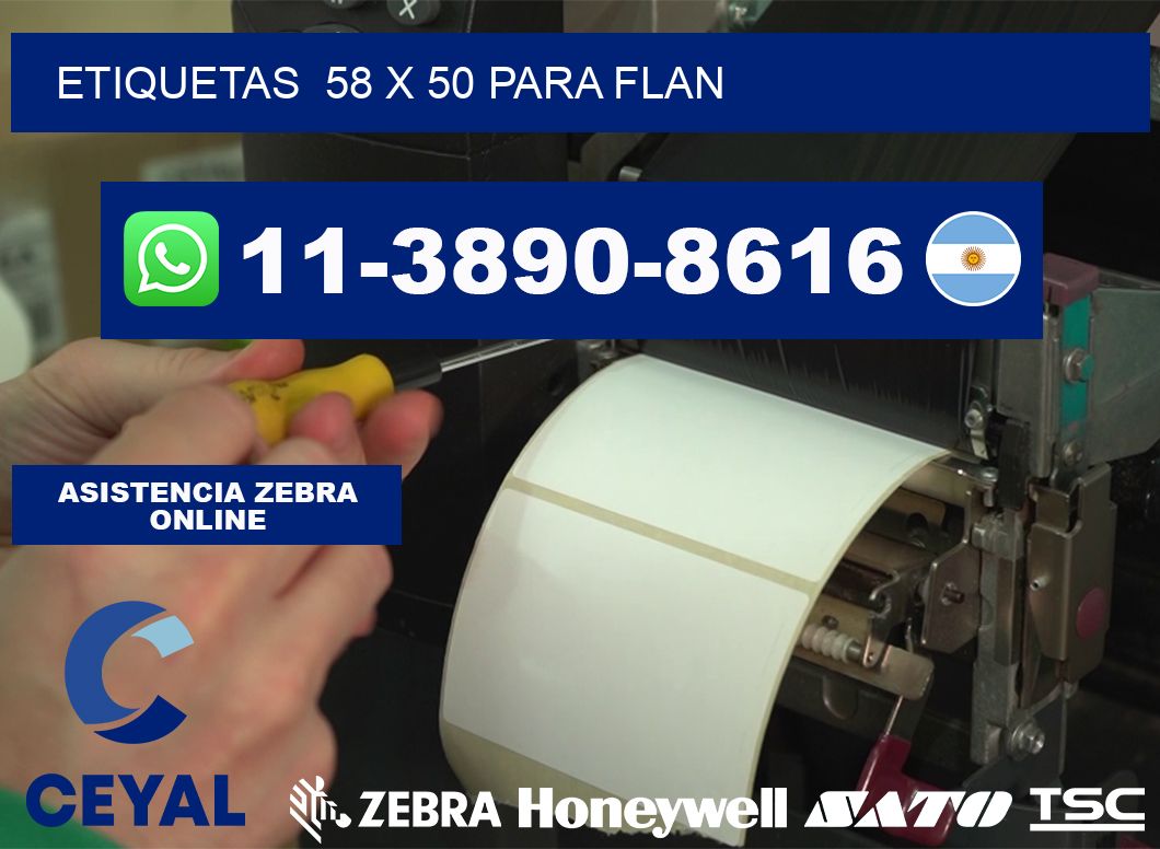 etiquetas 58 x 50 para Flan