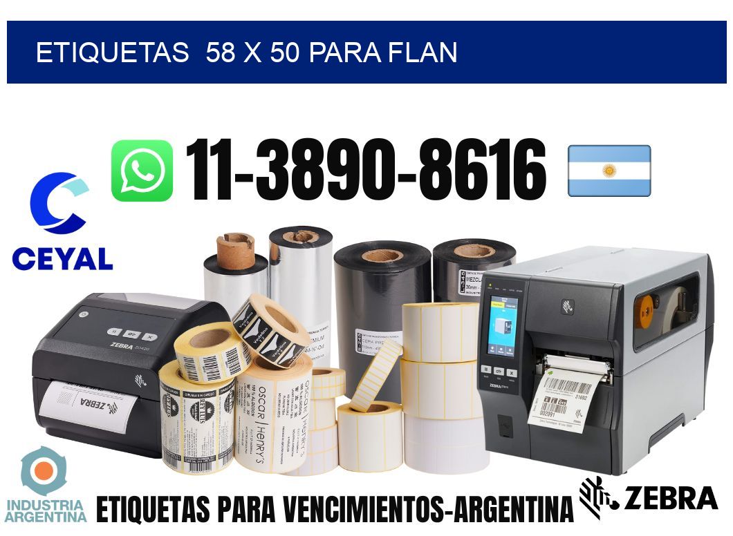etiquetas 58 x 50 para Flan