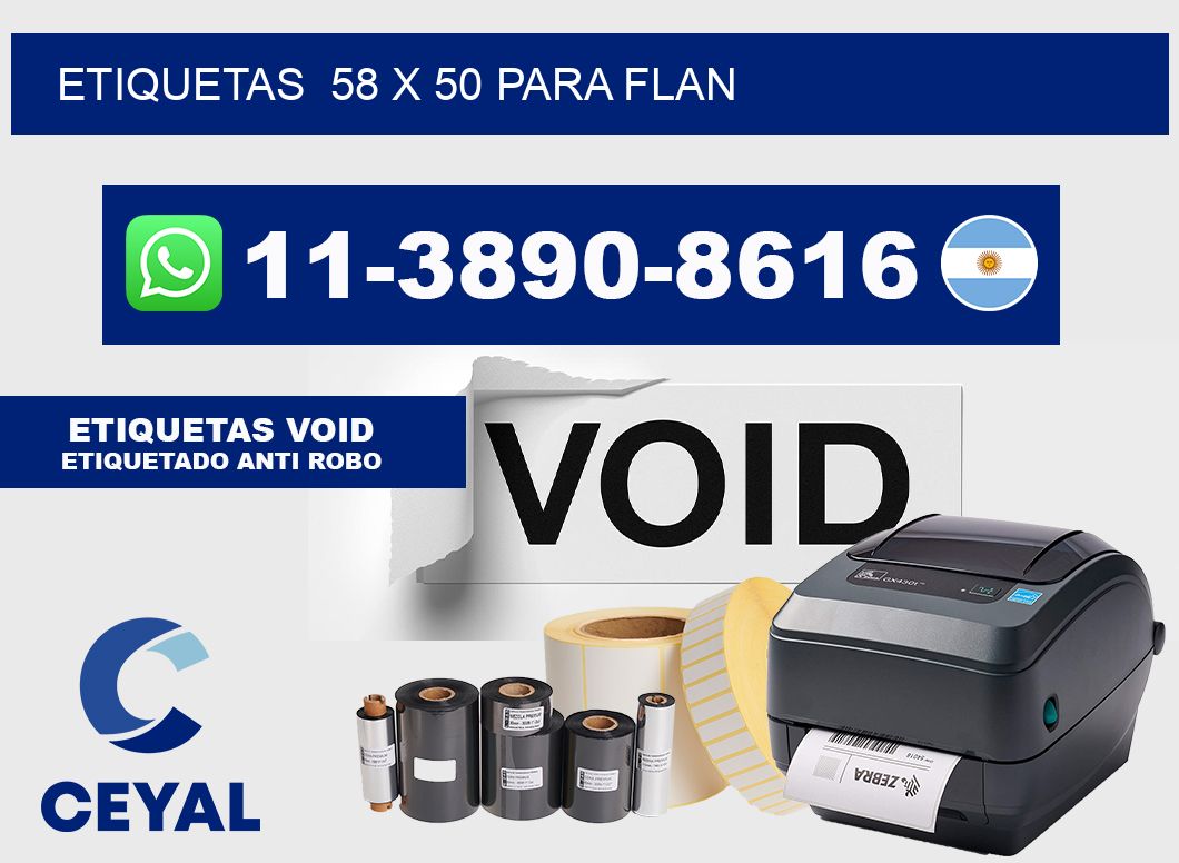 etiquetas 58 x 50 para Flan