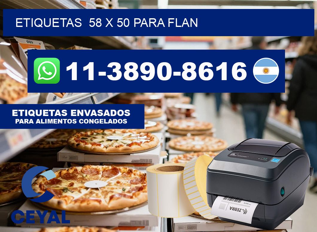 etiquetas  58 x 50 para Flan
