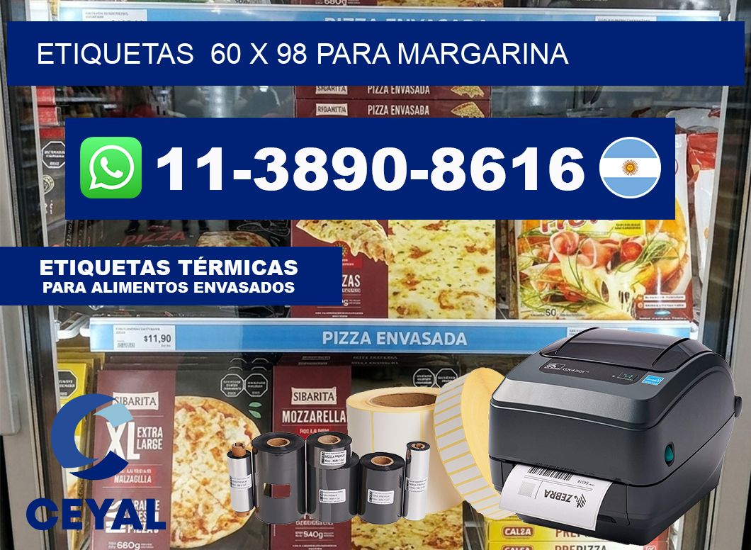 etiquetas  60 x 98 para Margarina