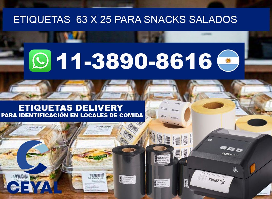 etiquetas  63 x 25 para Snacks salados