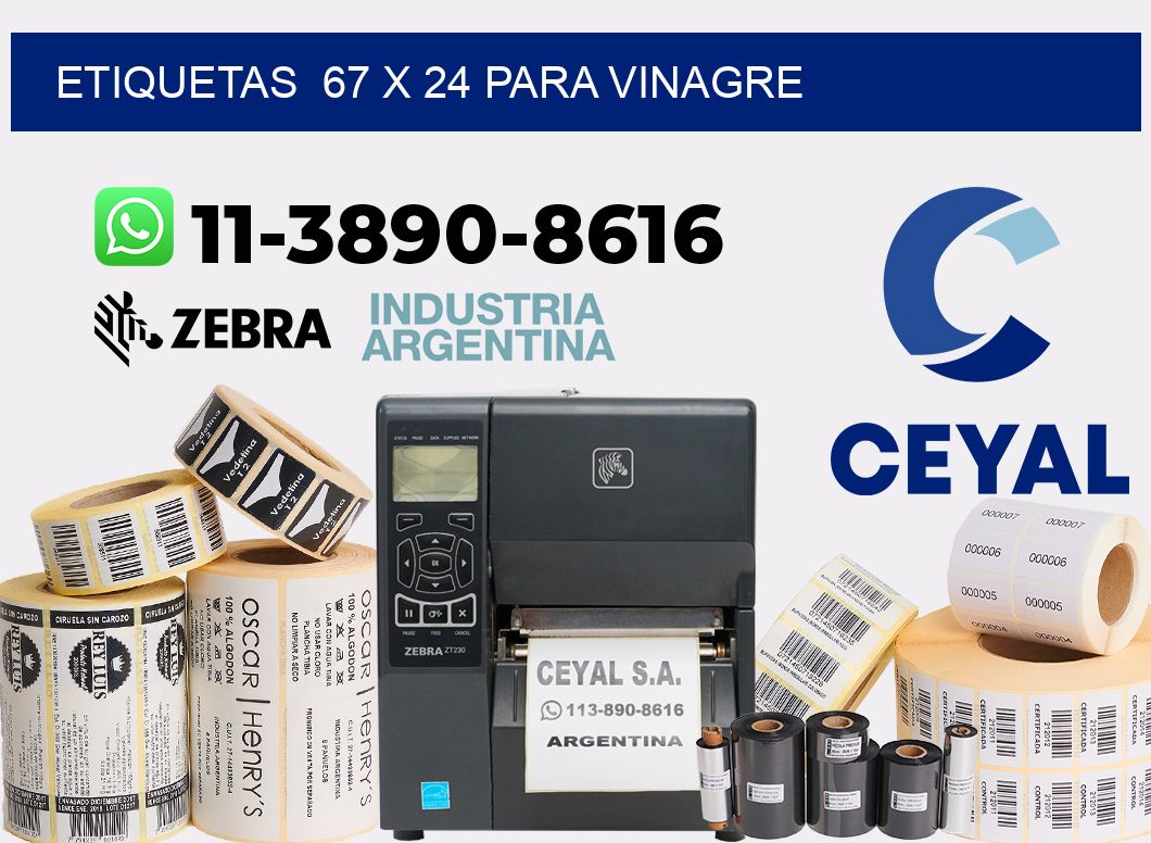 etiquetas 67 x 24 para Vinagre