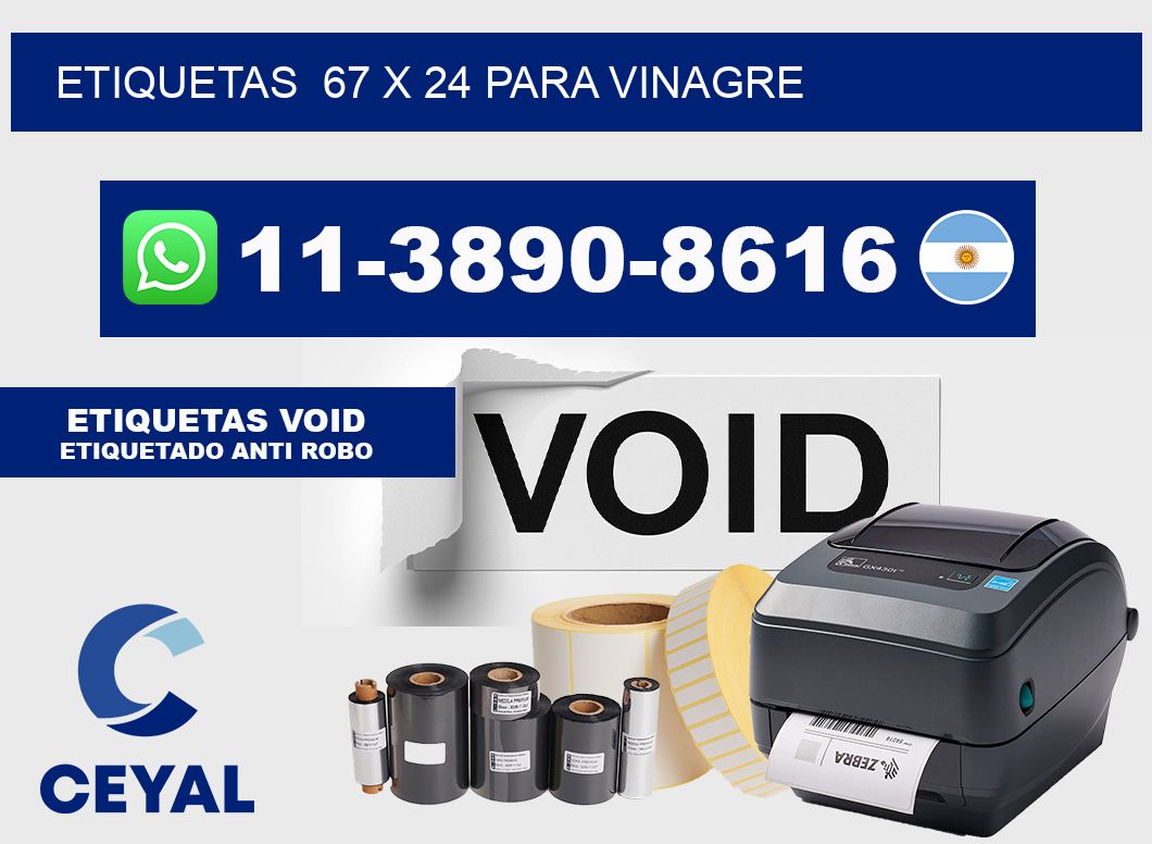 etiquetas 67 x 24 para Vinagre
