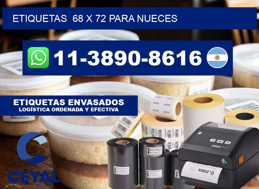etiquetas  68 x 72 para Nueces