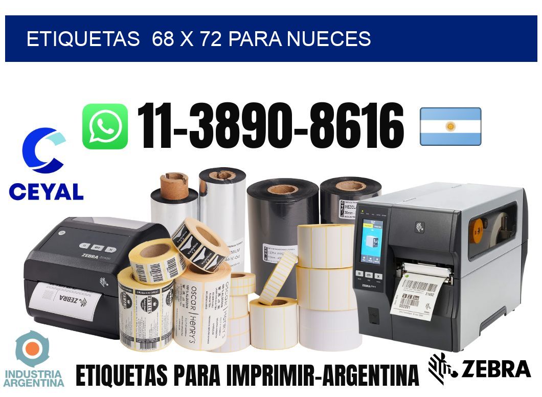 etiquetas  68 x 72 para Nueces