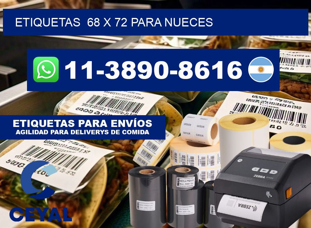 etiquetas  68 x 72 para Nueces