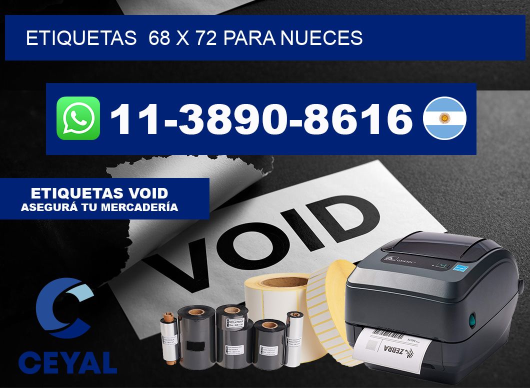 etiquetas  68 x 72 para Nueces