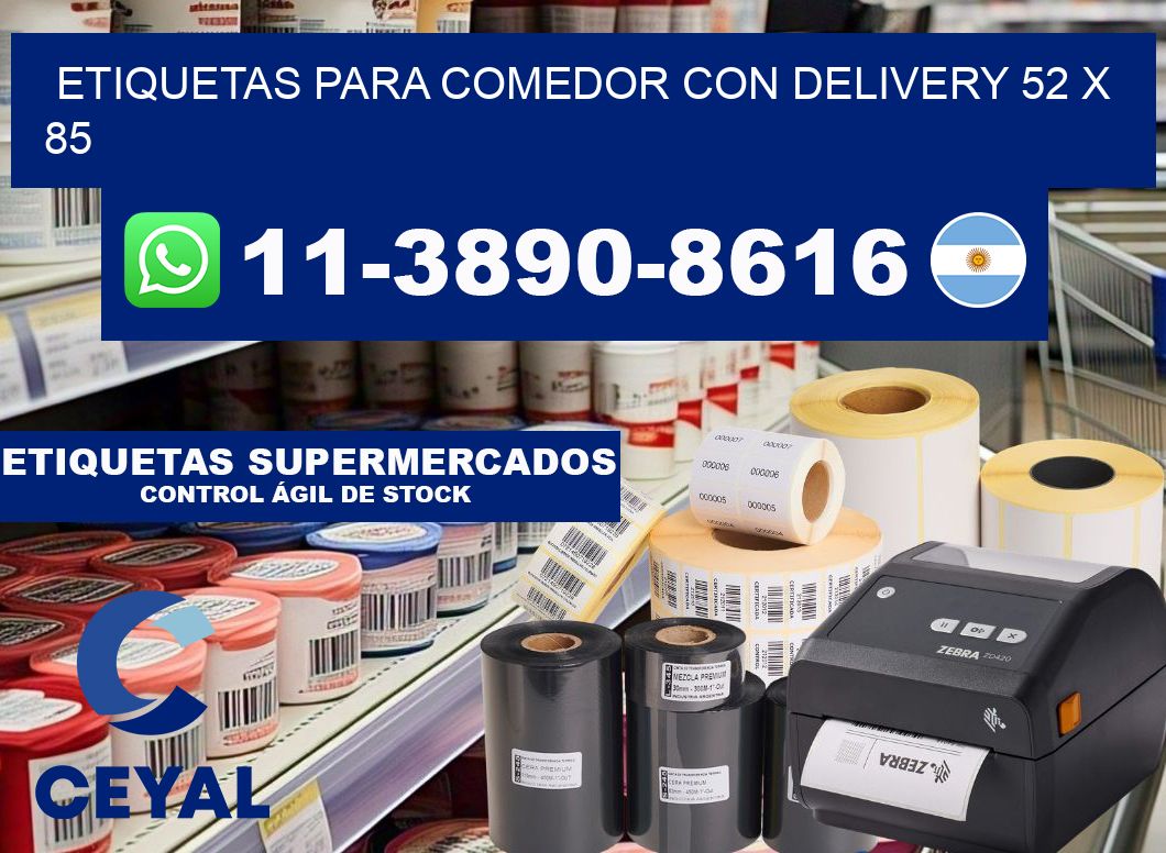 etiquetas para Comedor con delivery 52 x 85