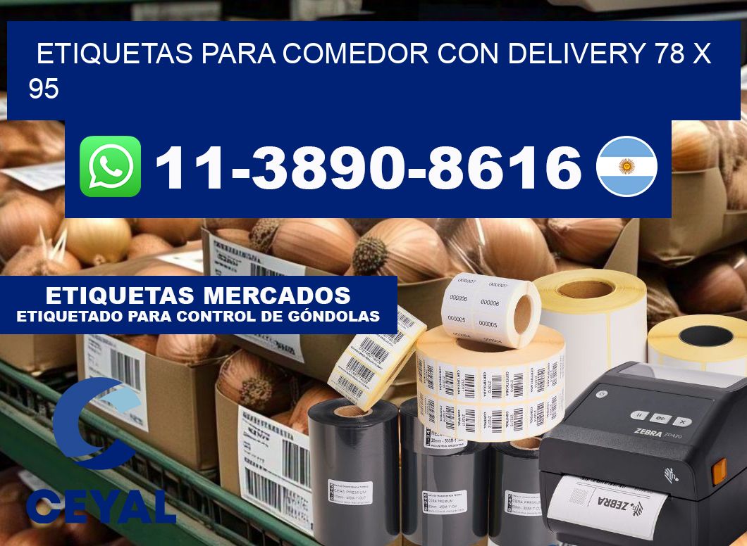 etiquetas para Comedor con delivery 78 x 95
