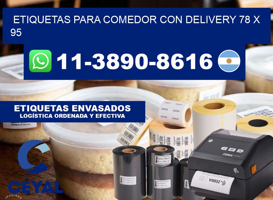 etiquetas para Comedor con delivery 78 x 95
