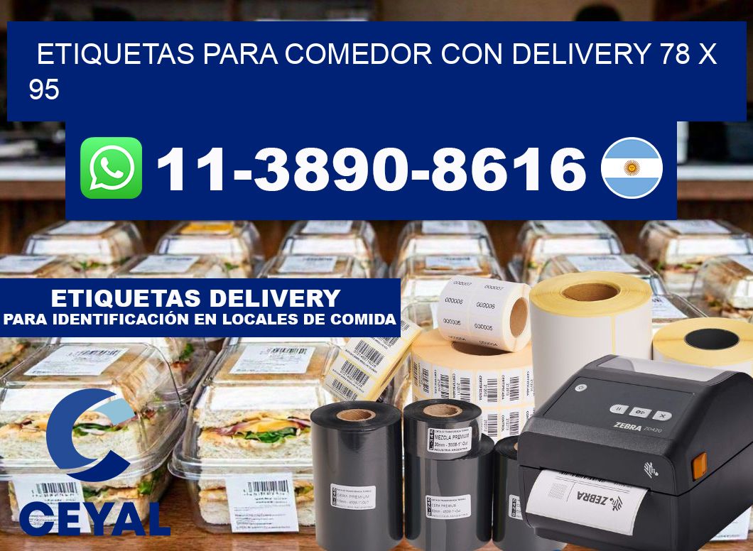 etiquetas para Comedor con delivery 78 x 95