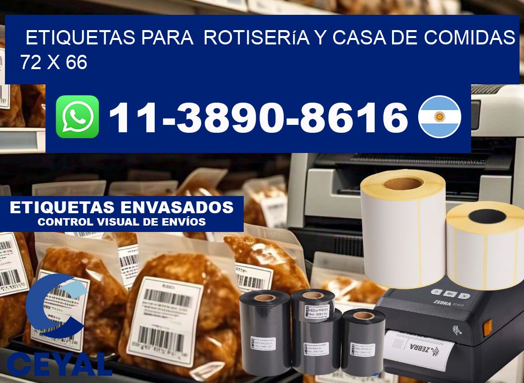 etiquetas para  Rotisería y casa de comidas 72 x 66