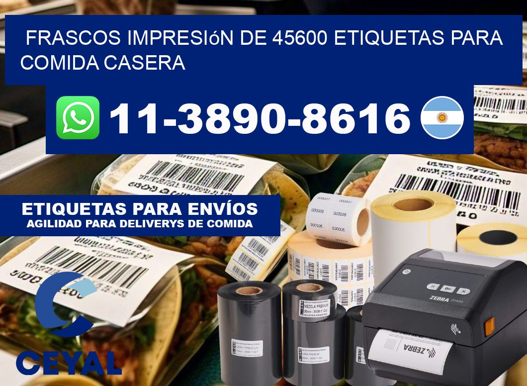frascos impresión de 45600 etiquetas para comida casera