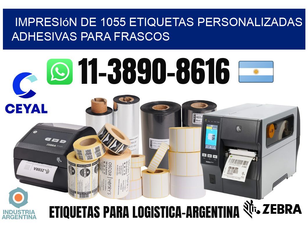 impresión de 1055 etiquetas personalizadas adhesivas para frascos