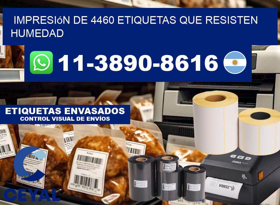 impresión de 4460 etiquetas que resisten humedad