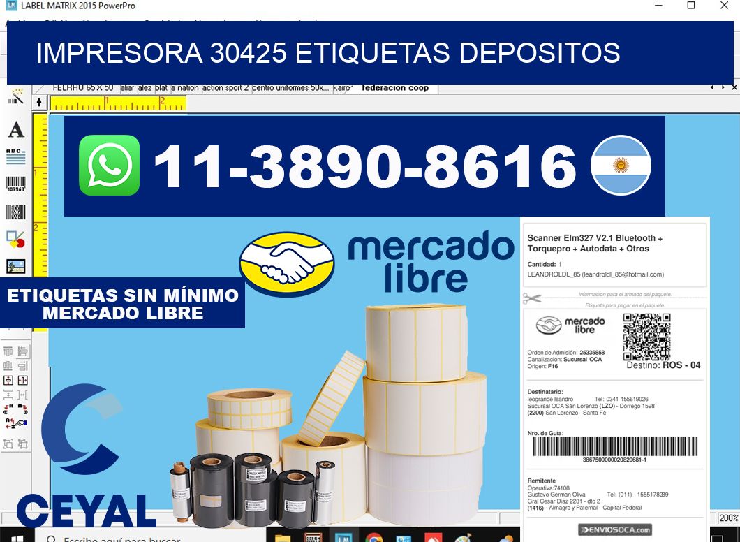 impresora 30425 etiquetas depositos