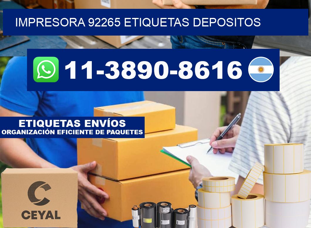 impresora 92265 etiquetas depositos
