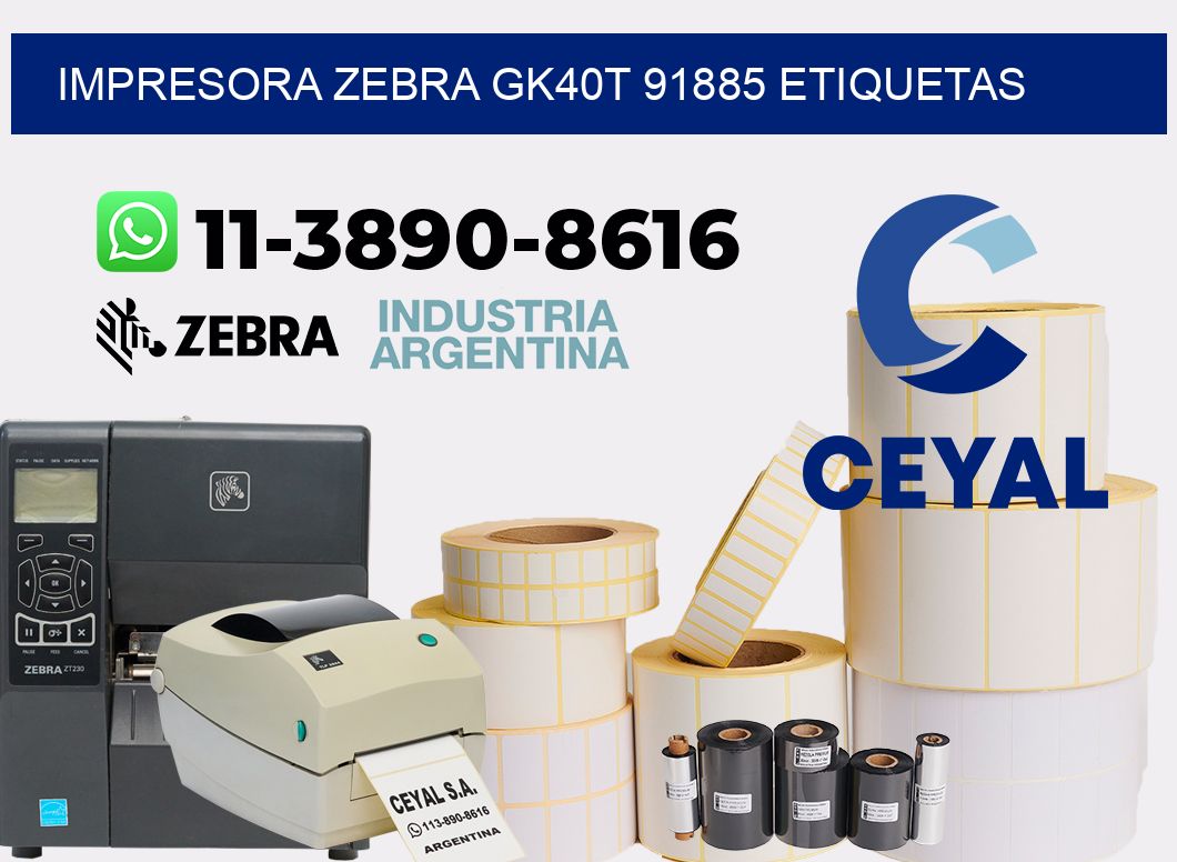 impresora zebra gk40t 91885 etiquetas