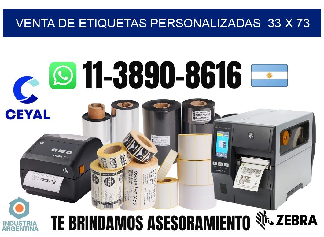 venta de etiquetas personalizadas  33 x 73