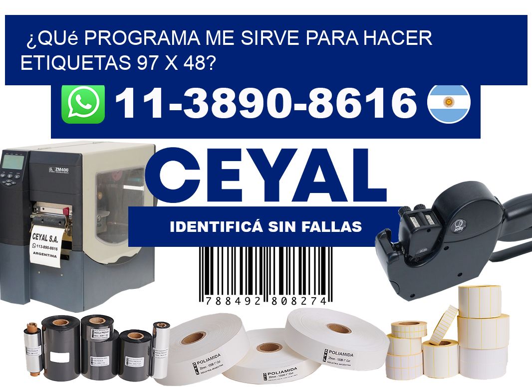 ¿Qué programa me sirve para hacer etiquetas 97 x 48?