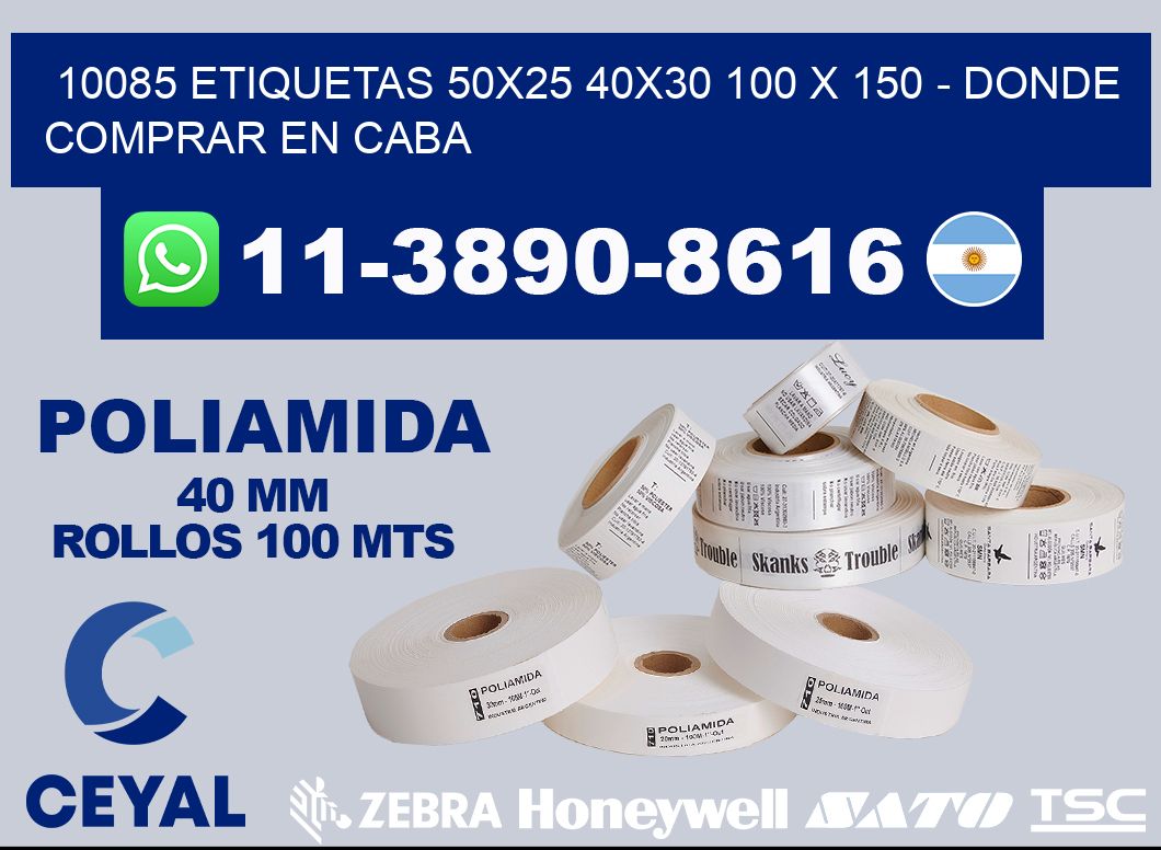 10085 etiquetas 50x25 40x30 100 x 150 - Donde Comprar en Caba
