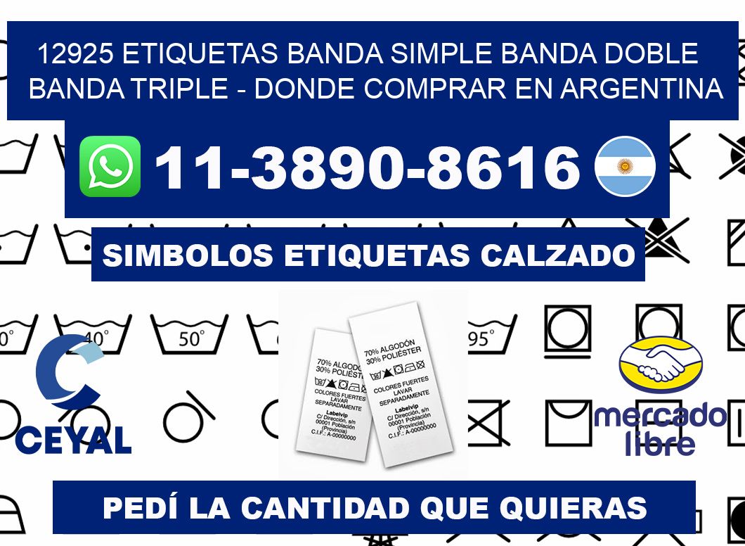 12925 etiquetas banda simple banda doble banda triple - Donde Comprar en Argentina