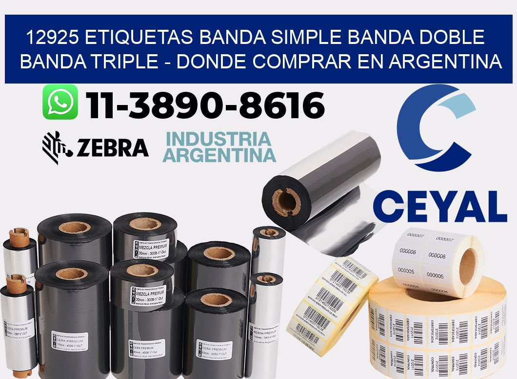 12925 etiquetas banda simple banda doble banda triple - Donde Comprar en Argentina