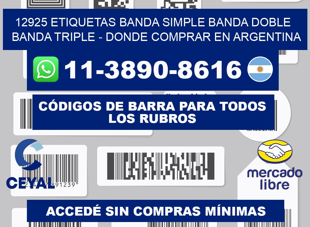 12925 etiquetas banda simple banda doble banda triple - Donde Comprar en Argentina