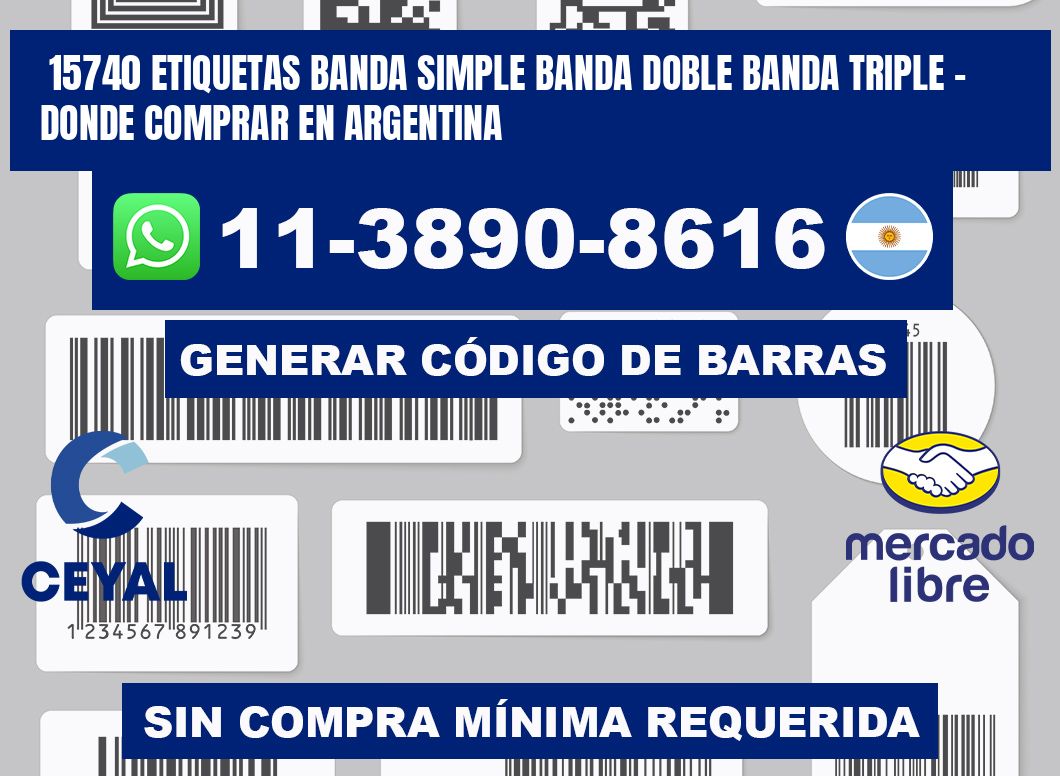 15740 etiquetas banda simple banda doble banda triple - Donde Comprar en Argentina