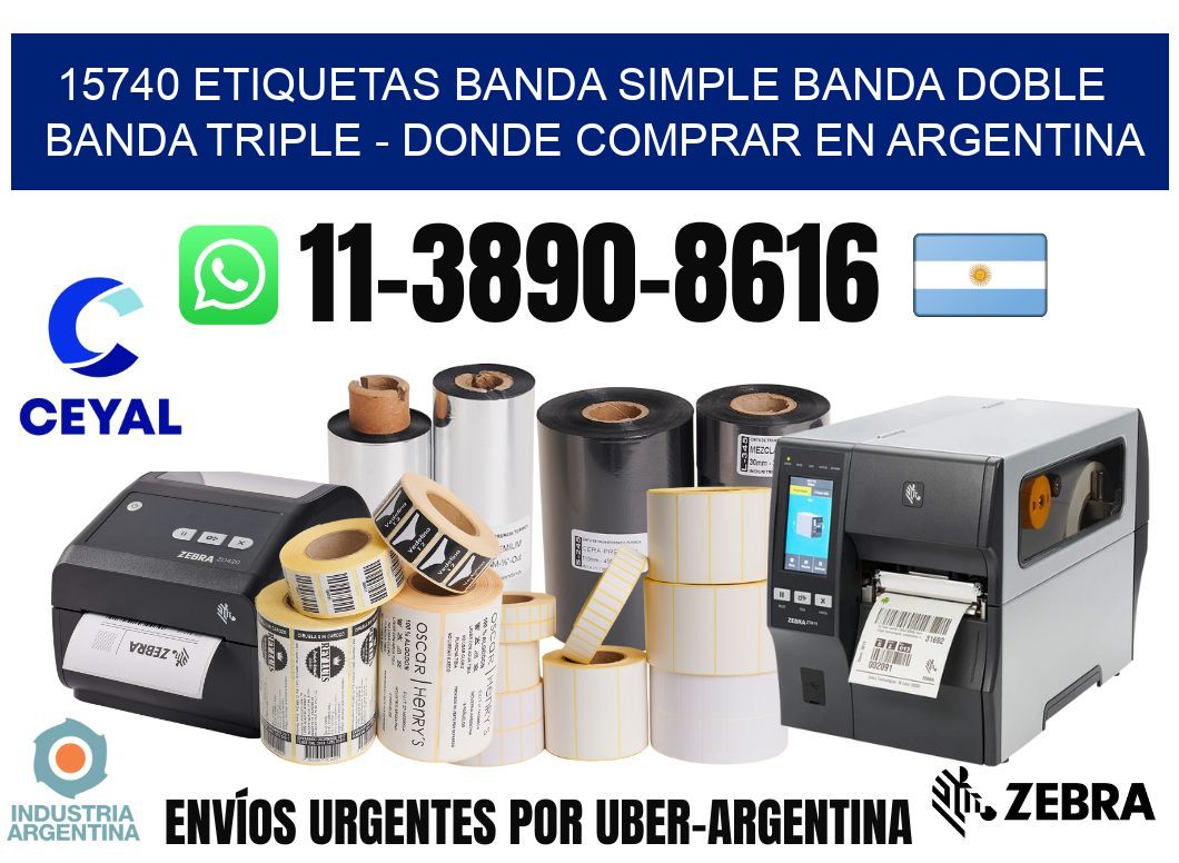 15740 etiquetas banda simple banda doble banda triple - Donde Comprar en Argentina