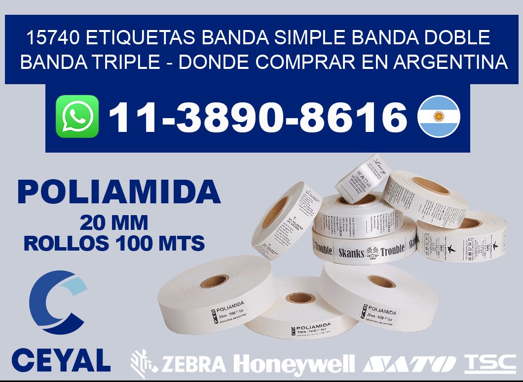 15740 etiquetas banda simple banda doble banda triple - Donde Comprar en Argentina