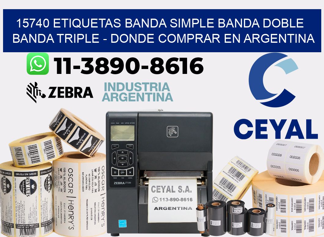 15740 etiquetas banda simple banda doble banda triple - Donde Comprar en Argentina