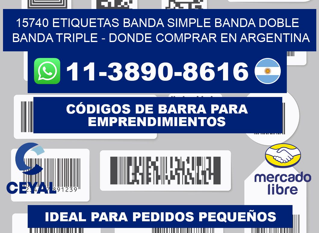 15740 etiquetas banda simple banda doble banda triple - Donde Comprar en Argentina