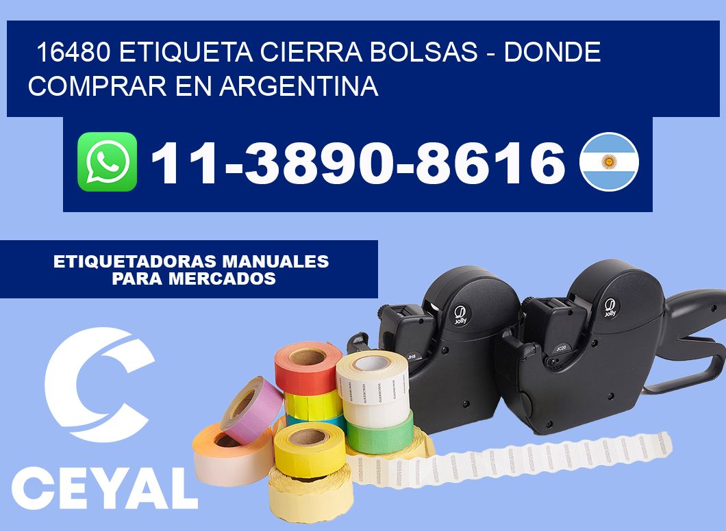 16480 etiqueta Cierra Bolsas - Donde Comprar en Argentina