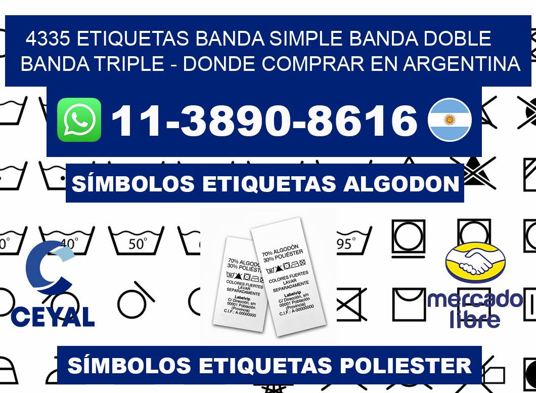 4335 etiquetas banda simple banda doble banda triple - Donde Comprar en Argentina