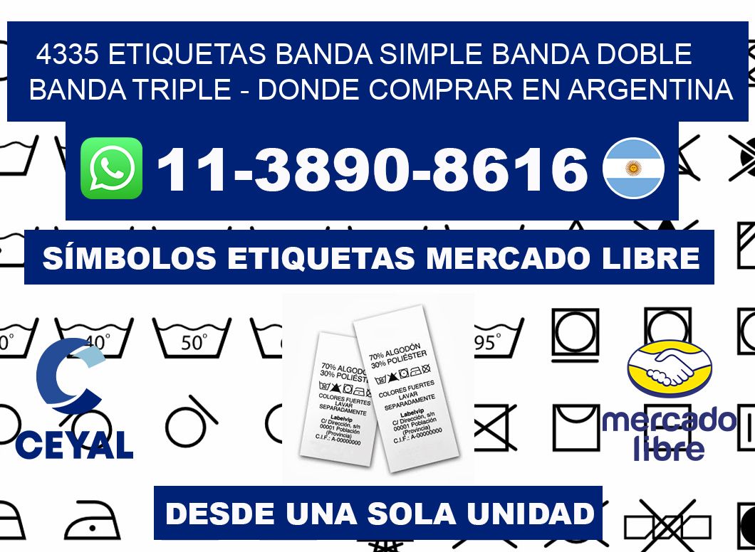 4335 etiquetas banda simple banda doble banda triple - Donde Comprar en Argentina