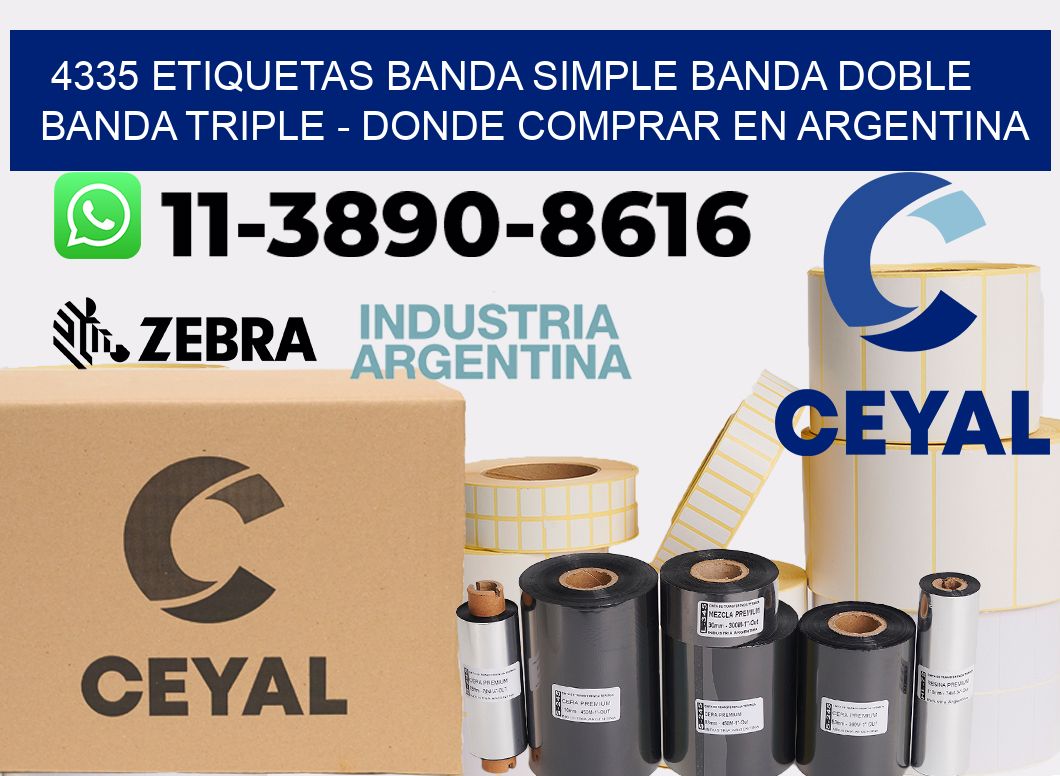 4335 etiquetas banda simple banda doble banda triple - Donde Comprar en Argentina