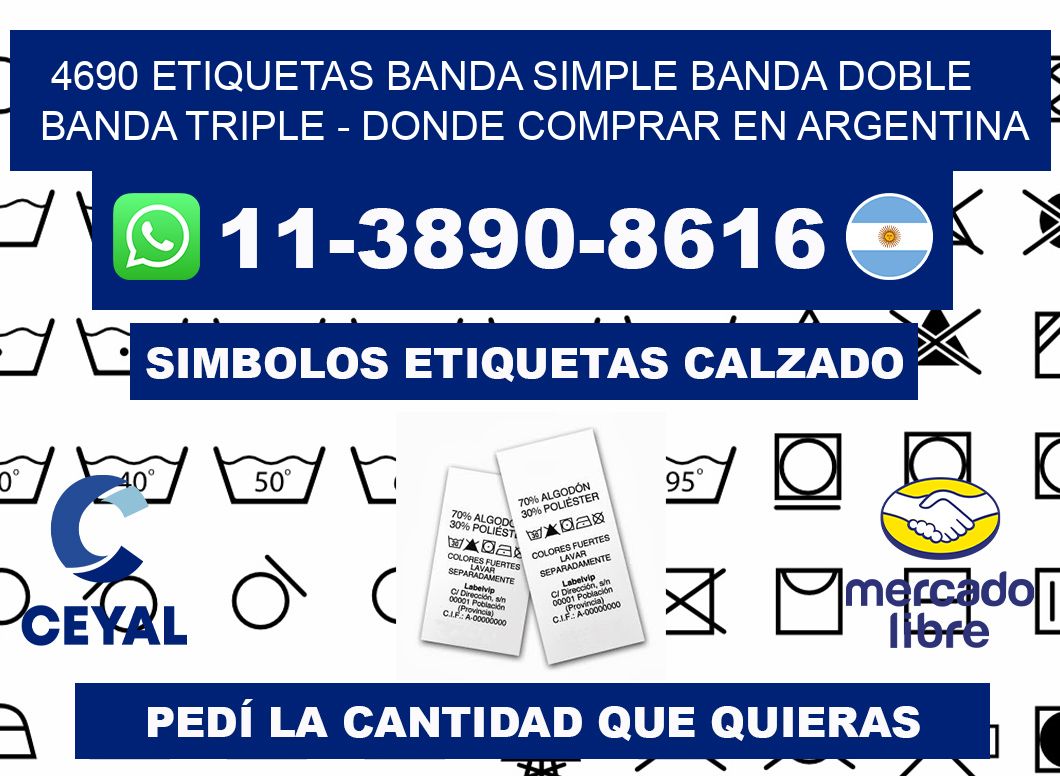 4690 etiquetas banda simple banda doble banda triple - Donde Comprar en Argentina